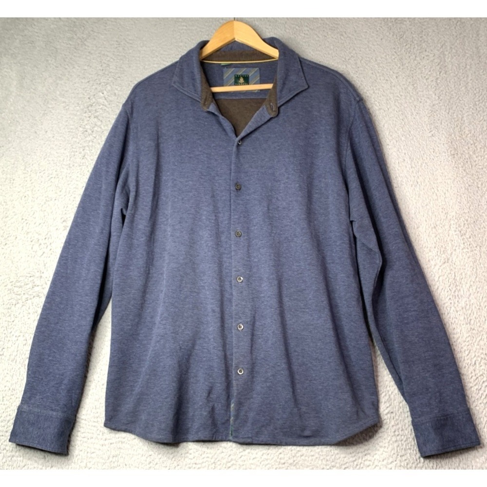 Robert Talbott Sweater Shirt Mens Large Long Sleeve 100% Pima Cotton Blue Soft